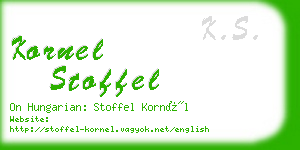 kornel stoffel business card